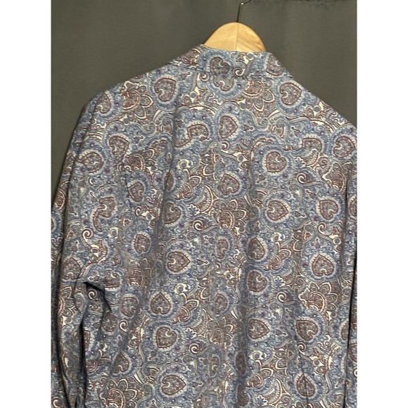 Alan Flusser Shirt Mens XL Blue Paisley Button Down Long Sleeve Casual - Picture 11 of 11